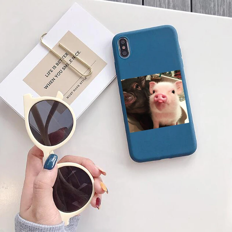 -Dark blue- Lamocase с изображением милой свинки пара чехол для samsung Galaxy J3 J4 J6 J7 J8 A3 A5 A7 A8 S10 Plus Note 10 8 9 Pro S10E S9 - Цвет: -Dark blue-