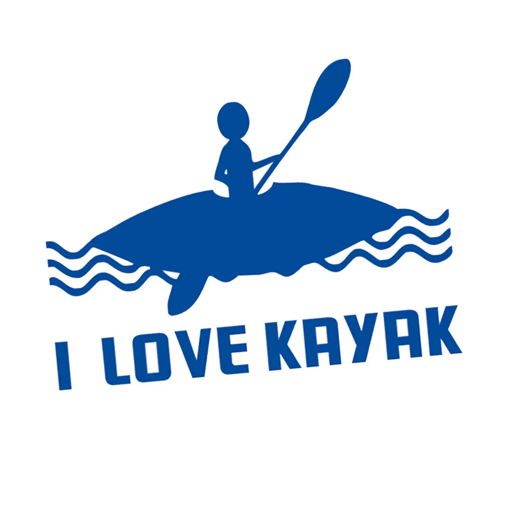 Waterproof I LOVE KAYAK Kayak Canoe Vinyl Stickers Boat Funny Decal Car
