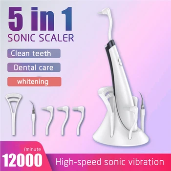 

5 In 1 Electric Sound Wave Dental Scaler Tooth Stain Plaque Calculus Remover Teeth Whitening Cleaning Scalers Tooth Odontologia