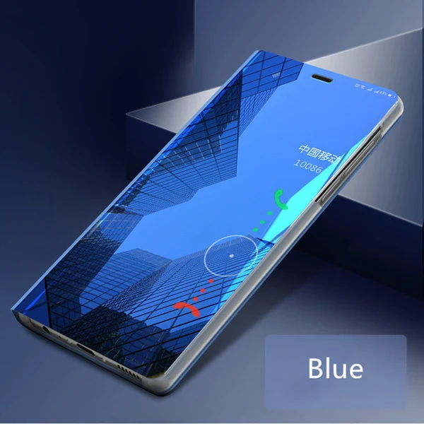 Blue Умный зеркальный флип-чехол для huawei P Smart плюс Y5 Y6 Y7 Y9 Крышка для huawei Y5 Y6 Y7 Prime Y9 на Nova 2i 3 3i 5 5i Pro - Цвет: Blue