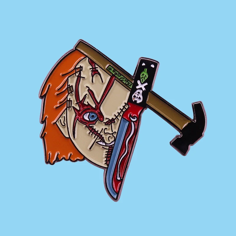 Детская игра Чаки вуду нож Молот эмалированная брошь булавки значок на лацкан