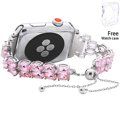 Pink LuReen ремешок для часов iWatch для женщин Отрегулируйте часы ремешок для часов аpple браслет - Цвет ремешка: Pink