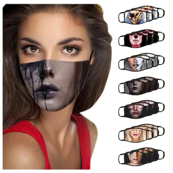 

3PCS Adult Funny Face Mask Anti-Fog Washable Facemask Safety Reusable Covers Outdoor Protect Facecover Unisex Cover Mouth