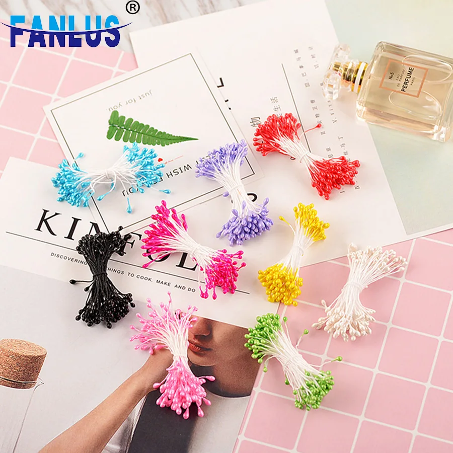 

300pcs/Bag Stamen Artificial Flowers Luxury Home Decor Pink Party Decorations Accessories Home Lace Decorative Wedding Favors
