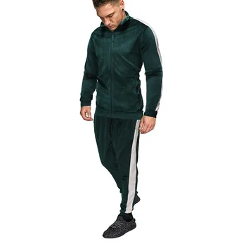 

Autumn New Men's Outdoor Sportswear Soft Casual Suit Fashion Zipper Cardigan Jacket and Drawstring Pants Sets
