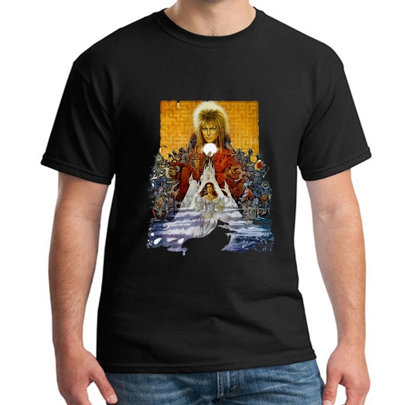 Labyrinth T Shirt Cult Film Movie 1980 S Fantasy Retro Vintage David Bowie Summer Men Tshirt Mj | Мужская одежда