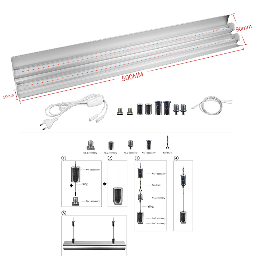 LED Grow Light Full Spectrum 60W Double Chip Red/Blue/UV/IR For Indoor Plants VEG BLOOM