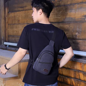 

Men's chest bag fashion casual one shoulder oblique satchel outdoor multi-function canvas crossbody bag