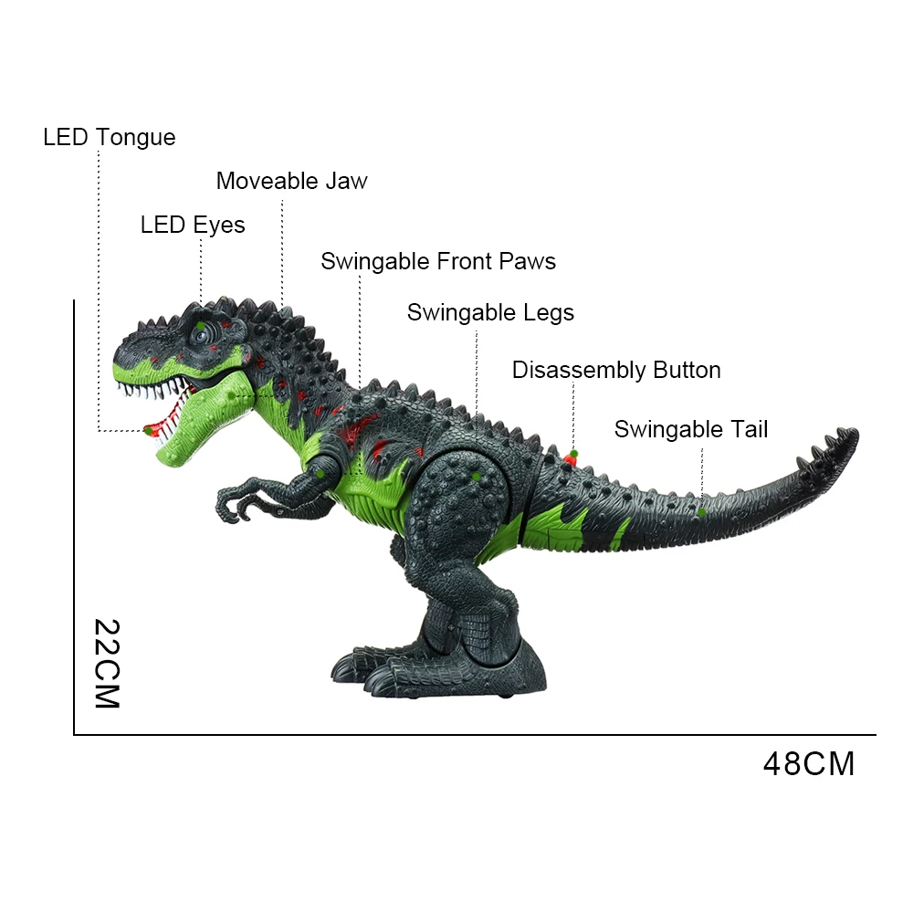 Электрический динозавр игрушки звук и шагающий динозавр с светодиодный свет для детская игрушка подарок Изысканные электронные игрушки