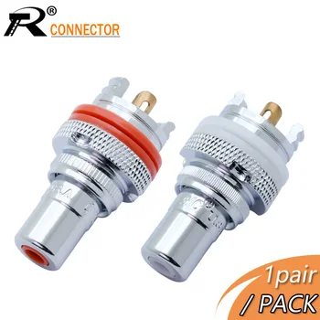 

1pair/2pcs Luxury Silver plated RCA Jack Terminals pom insulation High-end RCA Socket Adapter AV Terminal Phono Connector