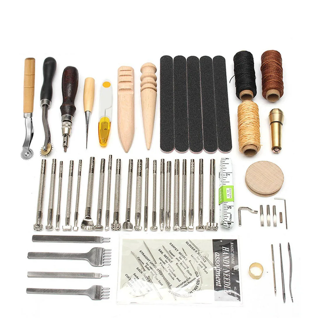 

59Pcs/set Professional Handmade Leather Craft Tool Set DIY Craft Supplies Sewing Tools Kit For Saddle craft Moms Housewife Gift