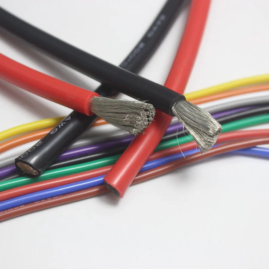 Термостойкий силиконовый провод 12AWG 13 14 15 16 17 18 20 22 24 26 28 30 AWG высокая температура 200