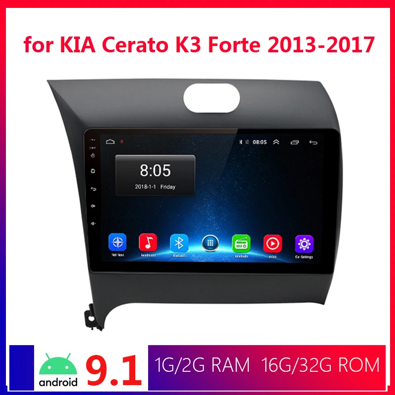 Автомобильный мультимедийный плеер 2 DIN 9 дюймов Android 1 GPS для KIA Cerato K3 Forte 2013 2014 2015 2016