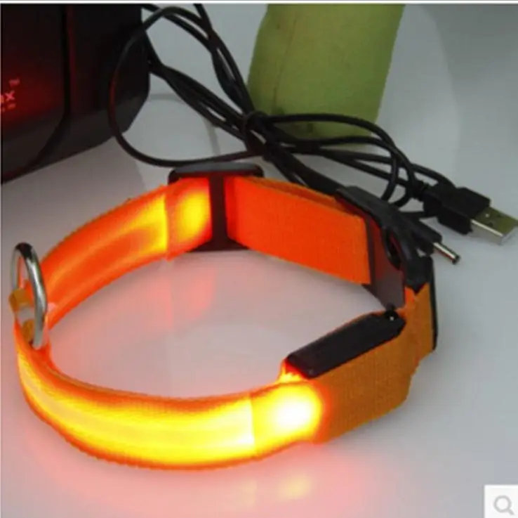 Экспресс USB заряженный люминесцентный ожерелье ходящая собака ожерелье ночью
