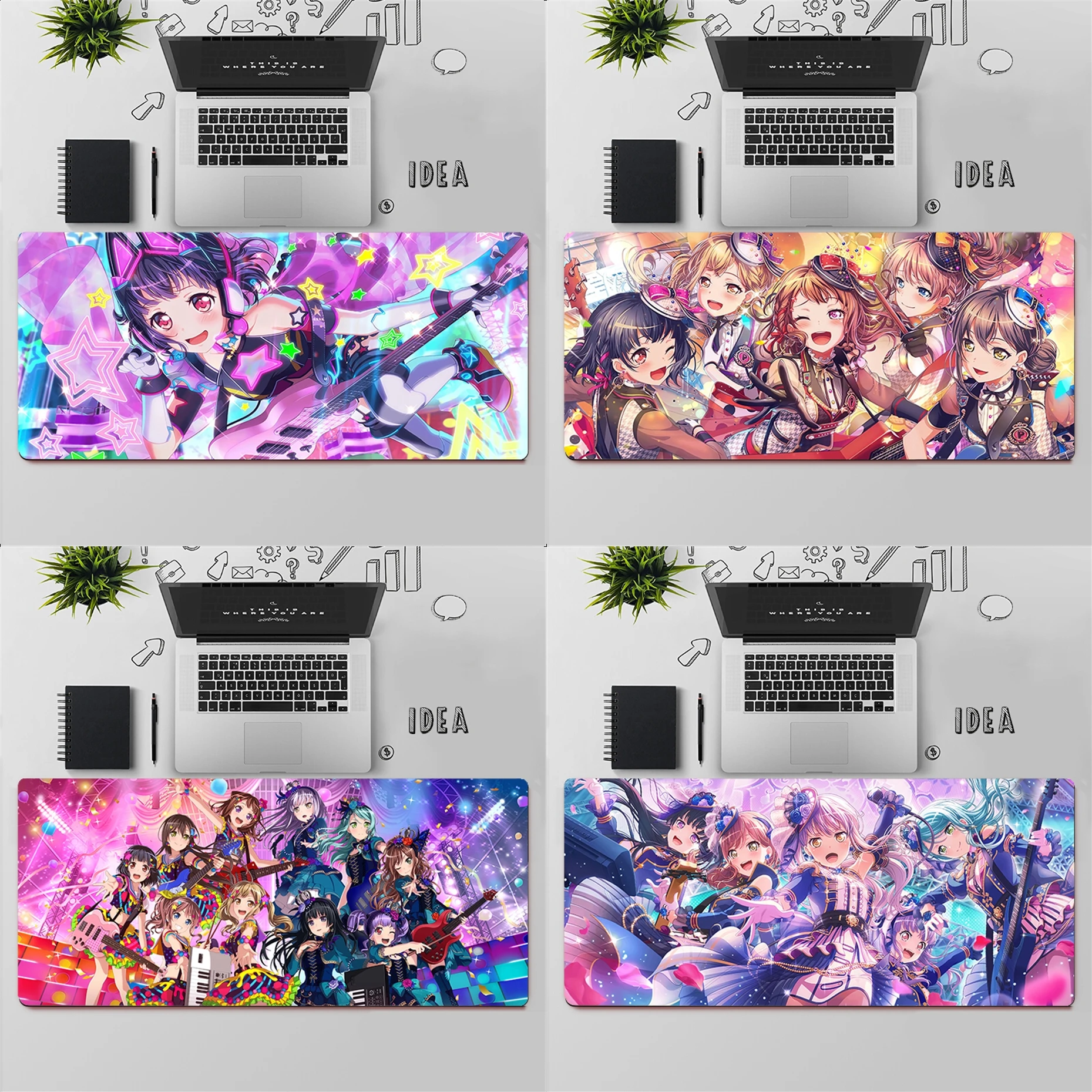 

Gaming Mouse Pad Large Mouse Pad PC Gamer Computer Mouse Mat Big Mousepad Roselia BanG Dream XXL Keyboard Desk Mat Mause Pad