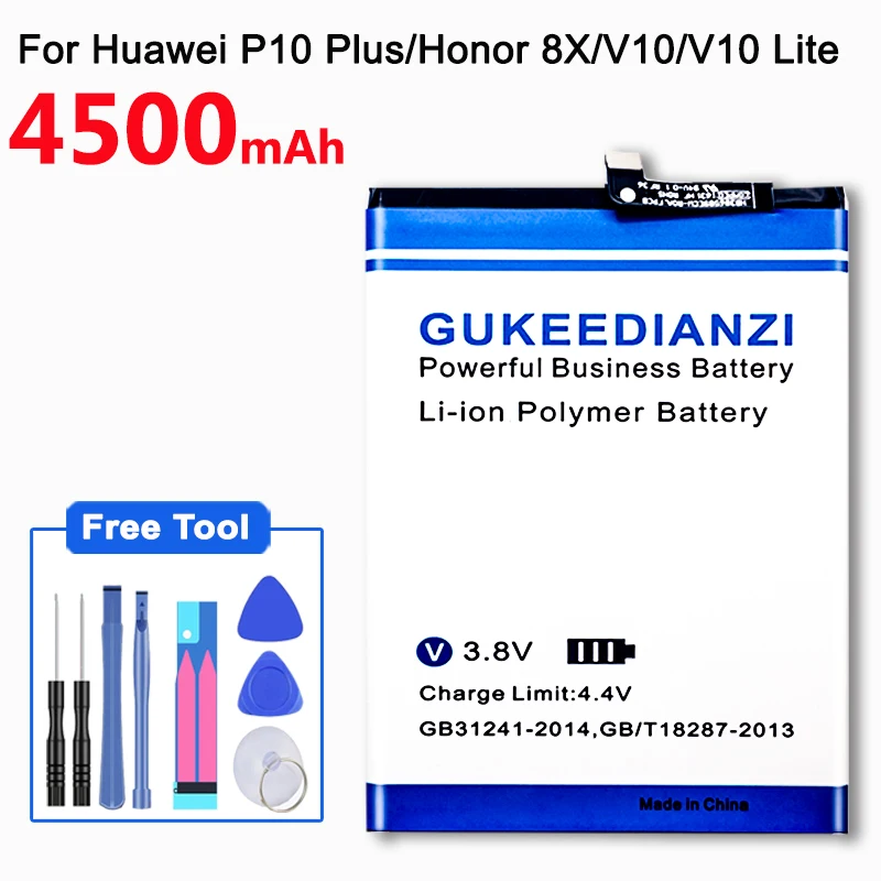 Аккумулятор gukeedianzi для huawei P10 Plus/Honor 8X/Honor View 10 V10/Honor View 10 Lite, аккумулятор для мобильного телефона HB386589ECW
