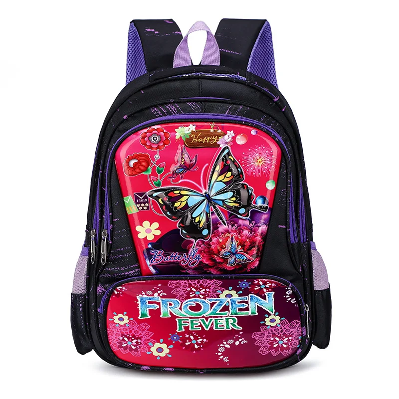 butterfly purple Новые детские школьные сумки для девочек 3D Блестящий Кот школьная сумка с бабочкой Рюкзак Детские ортопедические школьные рюкзаки Mochila Escolar - Цвет: butterfly purple