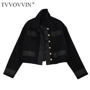 

China Loose Fit Black Single Breasted Split Short Jacket New Lapel Long Sleeve Women Coat Fashion Tide Spring 2020 1R740