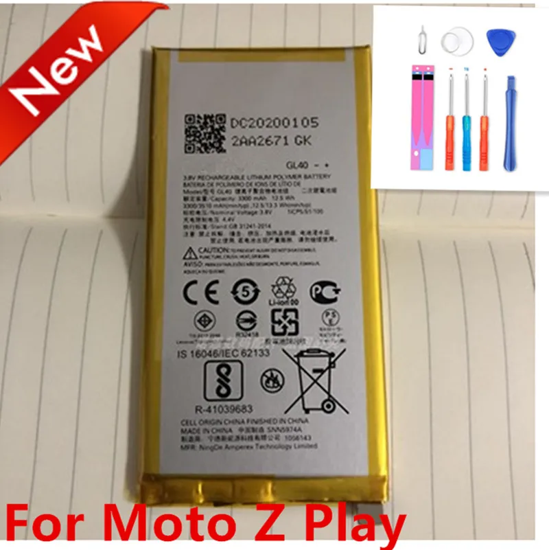 Новый оригинальный запасной аккумулятор 3510 мАч GL40 для Motorola Moto Z Play Droid