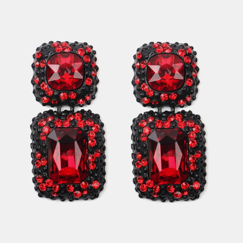 Ztech красные серьги новые полимерные кисточки Цветочные бусины-кристаллы массивные свадебные серьги вечерние висячие серьги подарок