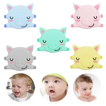

5pcs Cute Cartoon Pig Teether Silicone Molar Stick Baby Infant Teething Soother Toys Accessory