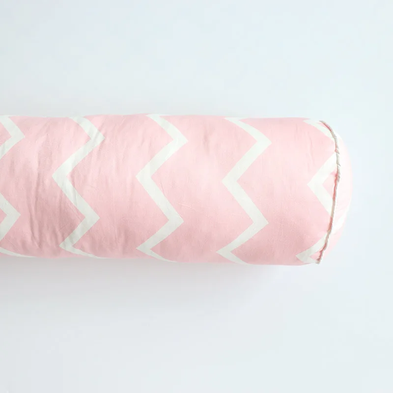 Детская кровать бампер для новорожденных Детская комната украшение толстая мягкая защита для кроватки для детей Детская кроватка Подушка с хлопковым чехлом съемный - Цвет: Pink Wave