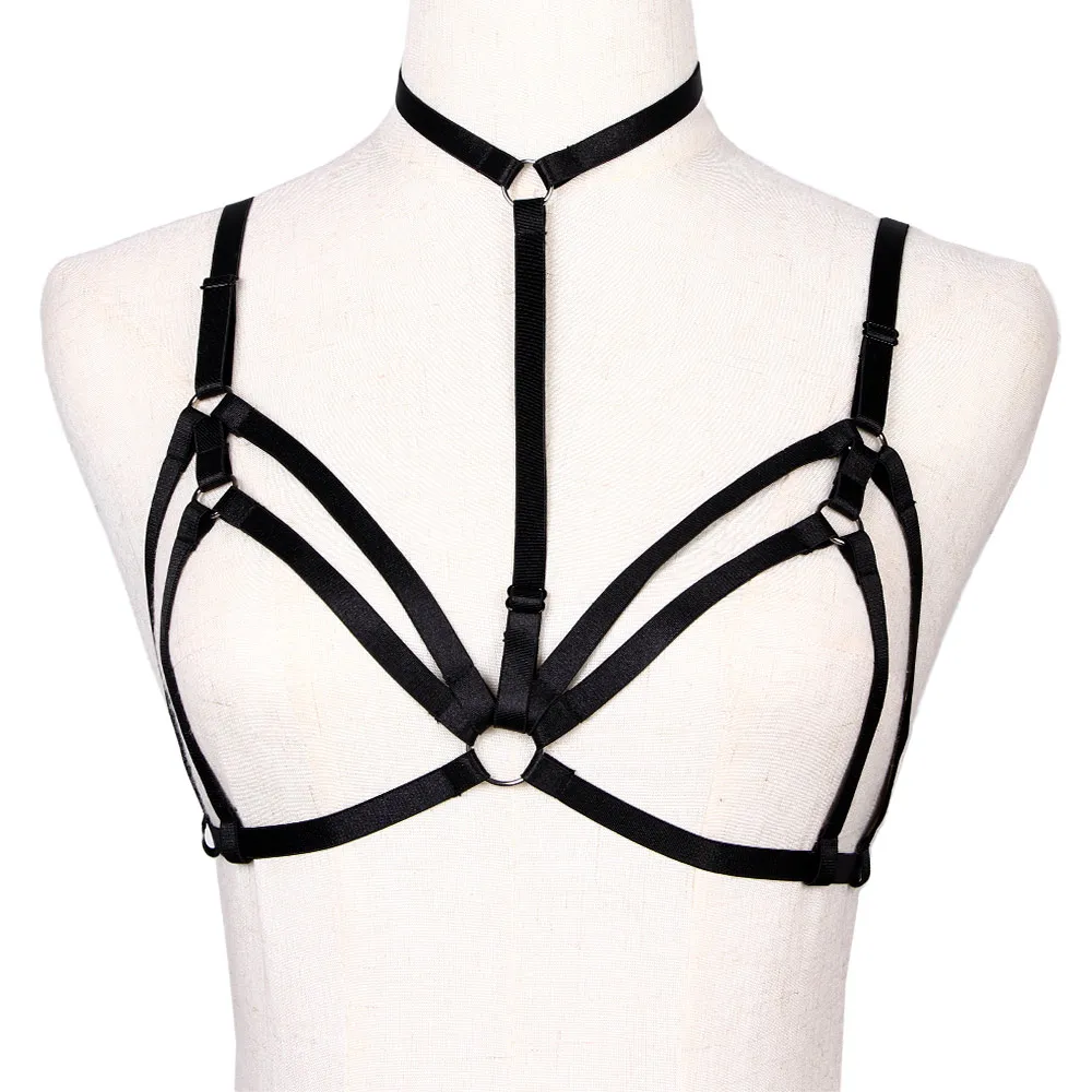 Fashion Sexy Women Body Harness Bra Fetish Chest Bondage Lingerie Erotic Cage Bra Gothic Garter Belt Suspenders