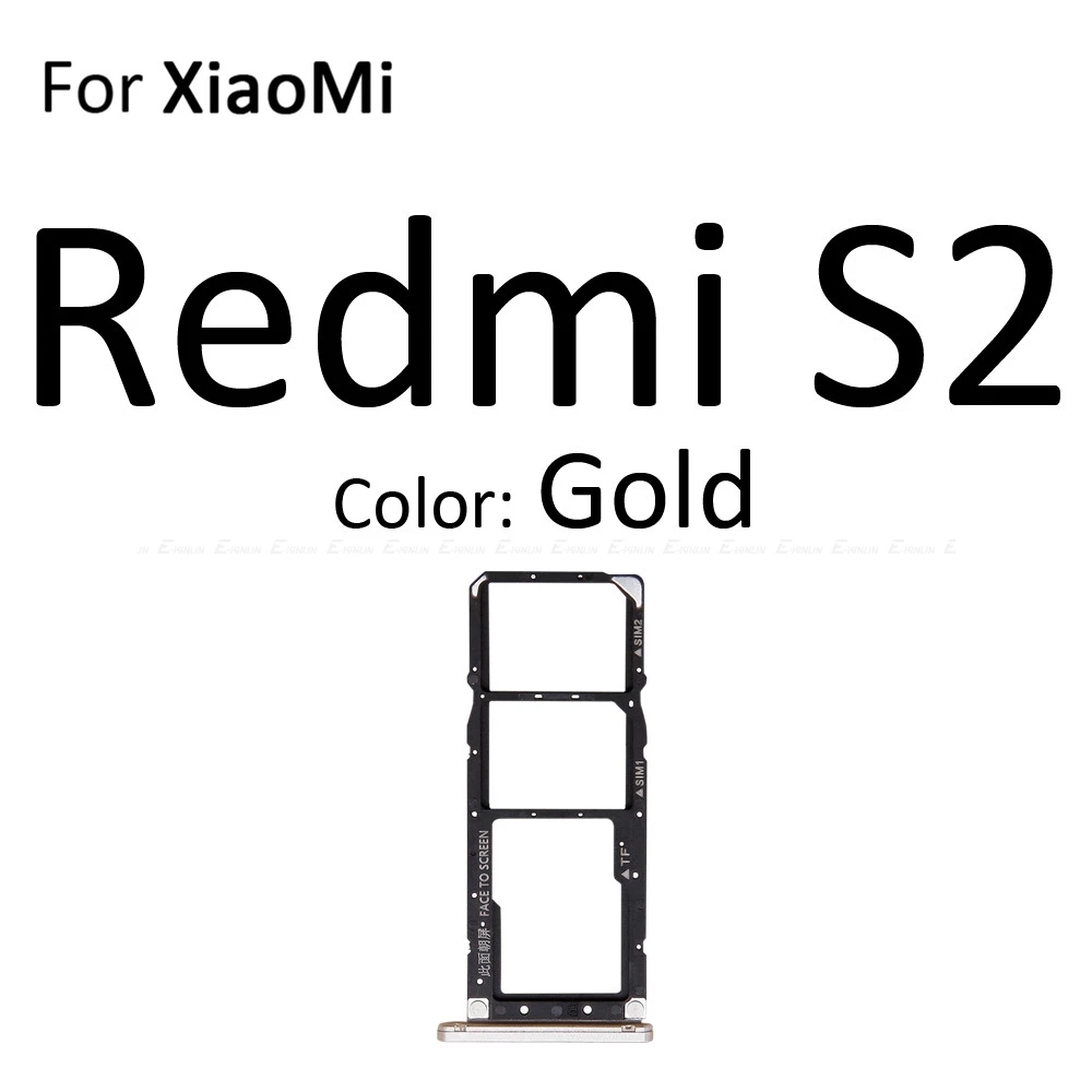 Гнездо для sim-карты Слот лоток ридер Держатель Разъем Micro SD адаптер контейнер для XiaoMi Redmi S2 7A 6A запасные части - Цвет: For Redmi S2 Gold