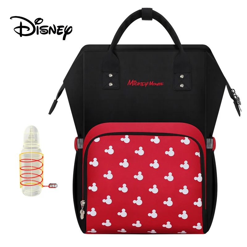 Сумка для подгузников disney, рюкзак, детские сумки для мамы, USB, для путешествий, влажный подгузник для мальчиков и девочек, органайзер для подгузников, инвалидная коляска с Микки Маусом - Цвет: bb0019