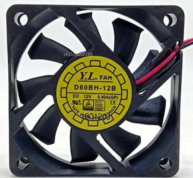 Для Y. L. FAN D60BH-12B 6015 6 см DC 12 В 0.40A 2 провода вентилятор