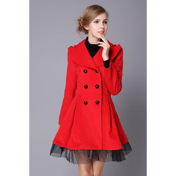 

Autumn Winter Jacket Women Wool Coat Female Fashion Casual Women Long Coat Double breasted Long Sleeve White Woolen Tops