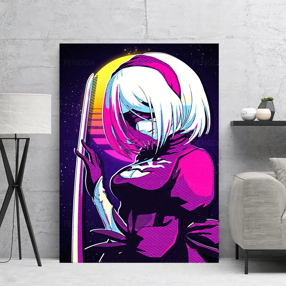 

Nier: Automata Japan Anime Cute Girl Posters Canvas Wall Art Pictures Decorative Prints Home Decor Paintings For Living Room