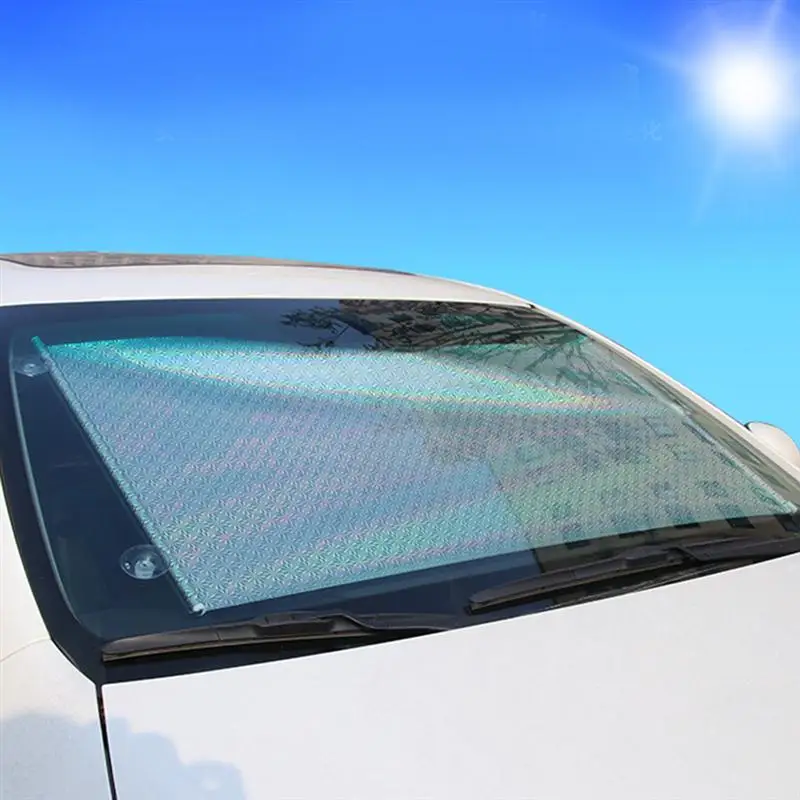 

1pc Silver Car Automatic Rewinding Sunshade Cover Curtains Auto Side Window Block Sunshade Front Window Cover Accessories