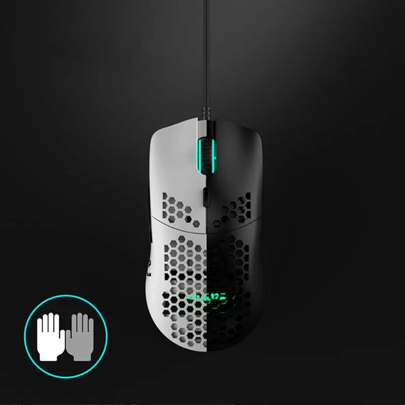 Легкая проводная мышь Ajaz AJ390 игровая с отверстиями 6 точек/дюйм регулируемая для