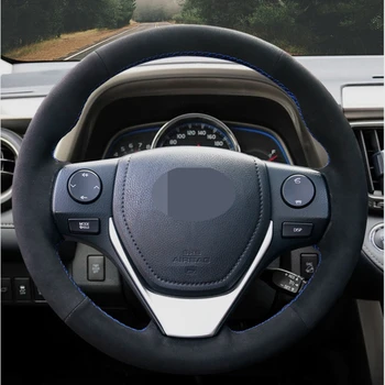 

DIY Black Hige Soft Suede Car Steering Wheel Cover for Toyota Corolla 2014-2019 RAV4 2013-2019 Auris 2013-2016 Scion iM 2016