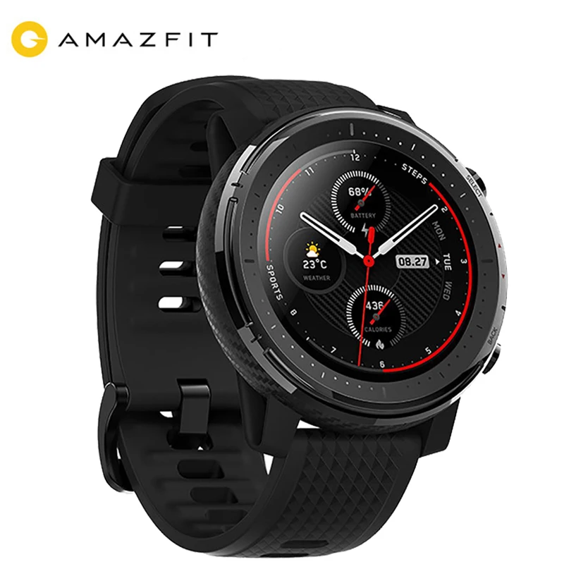 Новые мужские Смарт-часы Amazfit Stratos 3, gps, 1,34 дюйма, 14 дней, батарея, 19 спортивных режимов, 5 АТМ, плавательная музыка, двойной режим, умные часы