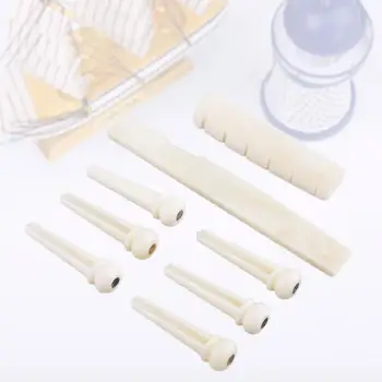 

1 Set 6 String Music Acoustic Guitar Bone Material Bridge Saddle High Quality