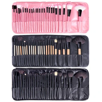 

24 Pcs Makeup Brsuh Set Flat Brush Beveled Eye Brush Sponge Smudge Brush Flat Head Brush Sun Red Brush Repaing Brush