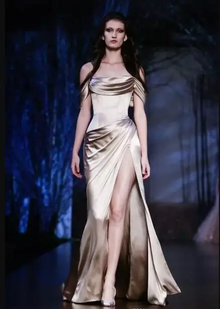 Лето, Осень, Зима, вырез лодочкой, vestido de noiva, открытые плечи, вечерние платья для выпускного вечера с высоким разрезом, облегающие платья для подружек невесты