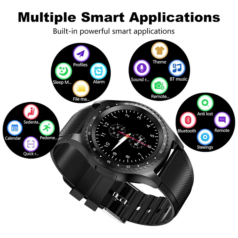 MOMOTS L9 Camera Smart Watch Support SIM TF Card Pedometer Sleep Monitor Bluetooth Music 2G Call Watch for Android Phones