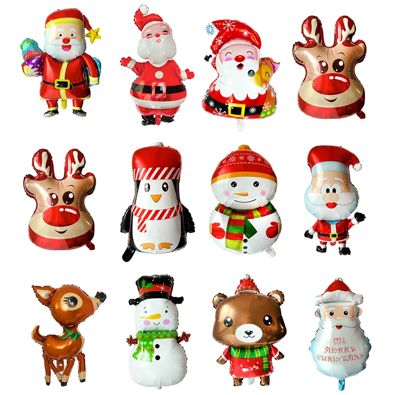 

Large Aluminum Balloon Party Supplies Cartoon Santa Claus Series Ballon Stand Xmas Christmas Decoration for Home New Year 2020