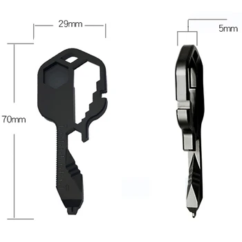

New 24-in-1 Multifunctional Portable Stainless Steel Outdoor Camping Tool Key Universal Tools Contains Angle Measure Wire Stripp