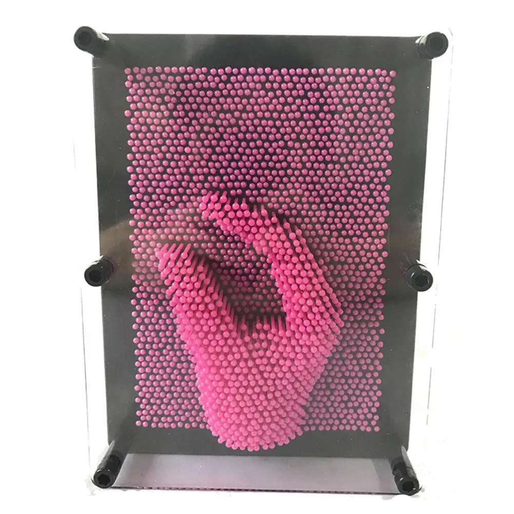 DishyKooker Pin Art 3D Скульптура Игла DIY резьба Форма Настольная головоломка игрушка