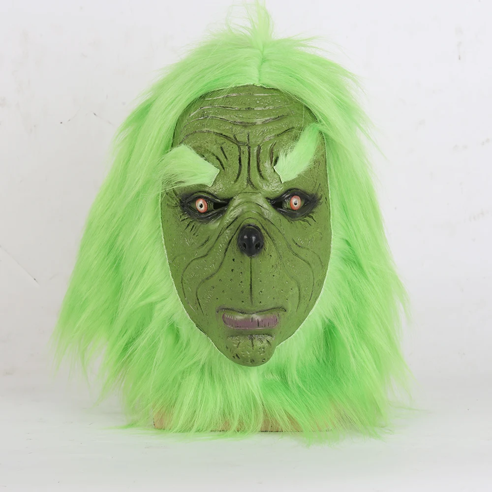Новая забавная латексная маска на всю голову на Рождество Grinch, карнавальный костюм на Хэллоуин, Вечерние Маски для взрослых, карнавальные маски Grinch