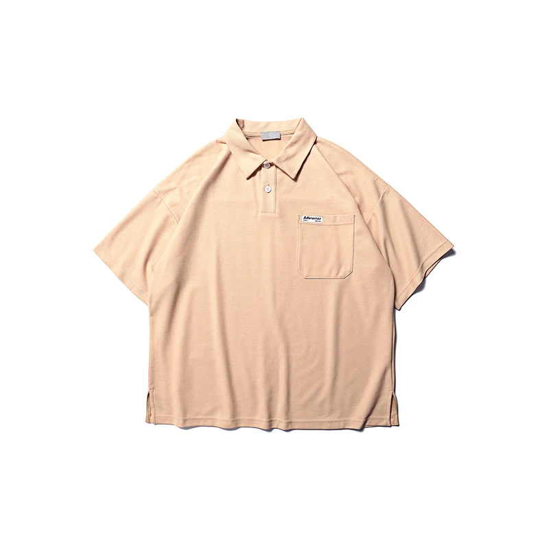 Adererror shirt loose hip hop street men women Oversize Adererror square collar T-shirt Adererror khaki black brown T-shirt