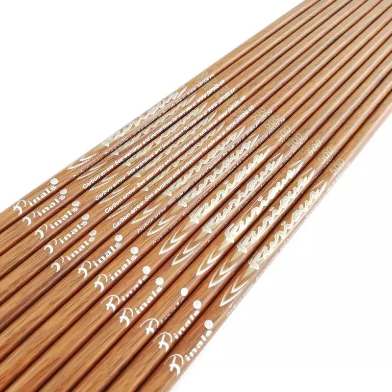 Details about   6/12pcs spine 400 500 600 Pure Carbon Arrows Bamboo Skin 5inch Turkey Feathers I 