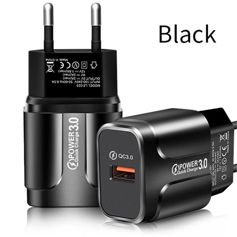 Lovebay Quick Charge 3,0 2,0 USB 18 Вт Зарядное устройство для мобильного телефона AFC FCP для iPhone 11 Pro Max XS samsung huawei Xiaomi Быстрая зарядка - Тип штекера: Black E