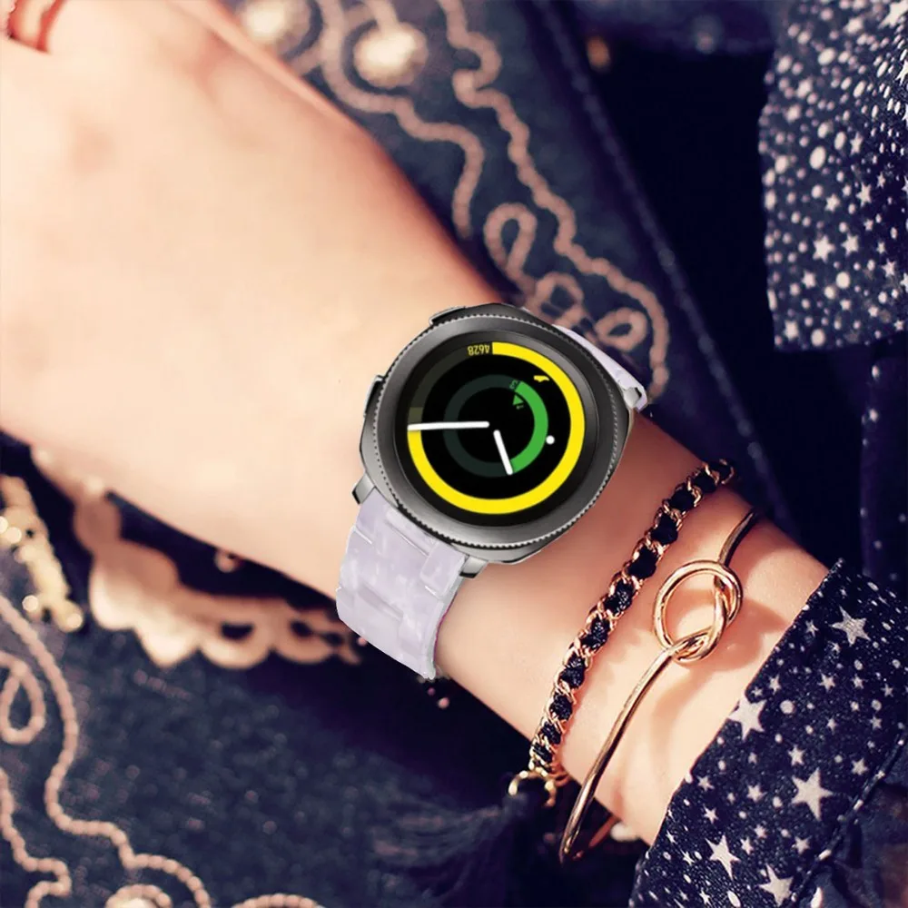 Цветной резиновый ремешок для samsung gear Sport/Galaxy Watch 42 мм/Active 2 40 мм 44 мм ремешок 20 мм резиновый браслет для женщин и мужчин