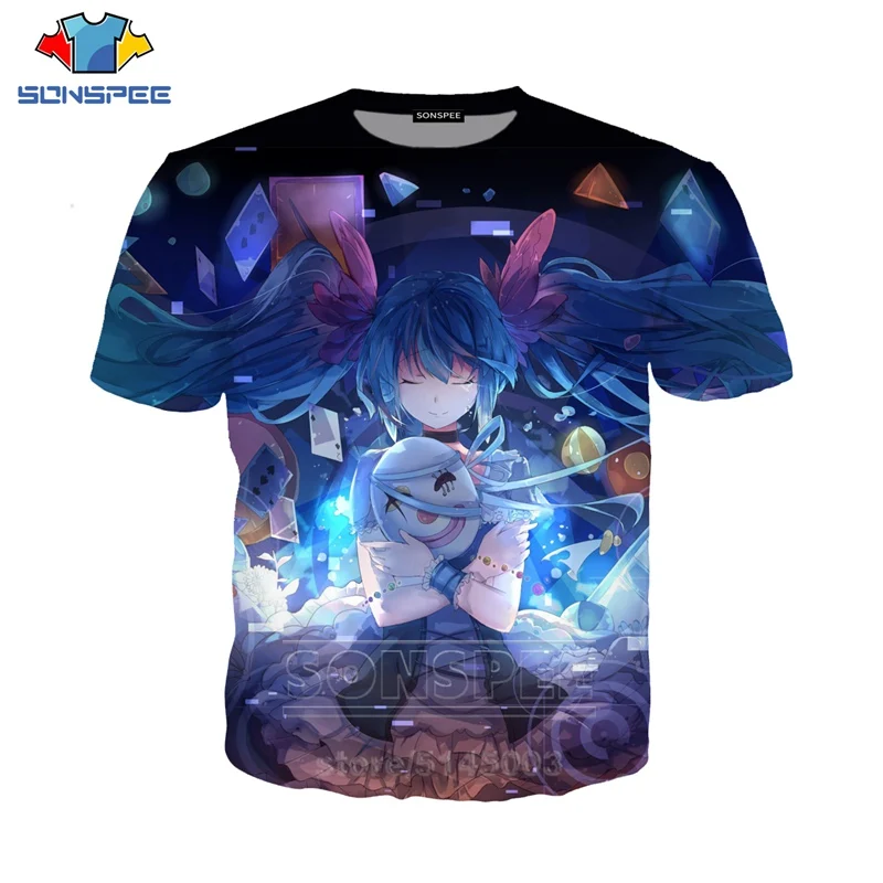 

Hatsune Miku T Shirt Men Women Singer Sweatshirt 3D Print Anime Girl Short Sleeve Hip Hop Street Fashion O Neck Pullover C091