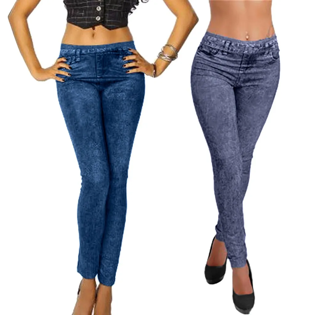 Fashion Women Denim High Waist Slim Fit Skinny Leggings Stretch Butterfly Star Jeggings Pencil Pants | Женская одежда